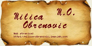 Milica Obrenović vizit kartica